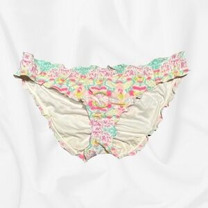 Victoria’s Secret Swim Ruffle Cheeky Ruched Bikini Bottom XS Multi-Color TieDye